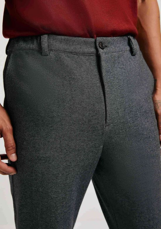 Foto do produto: Calça Masculina Reta Em Malha Texturizada - Cinza