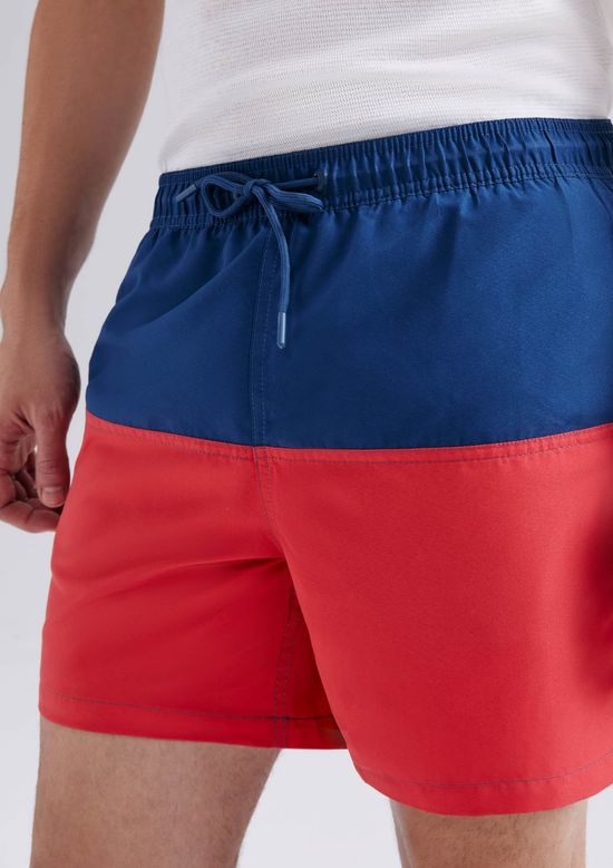 Foto do produto: Shorts De Banho Masculino Com Recorte - Vermelho