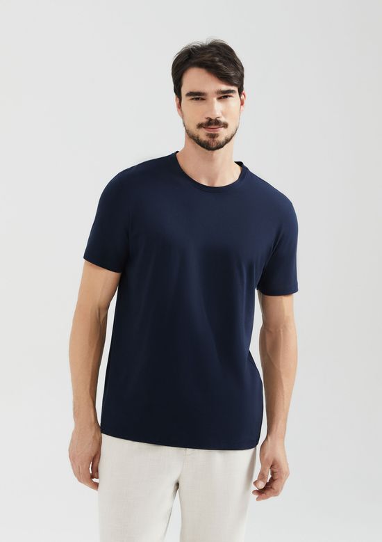 Foto do produto: Camiseta Básica Masculina Manga Curta Pima - Azul