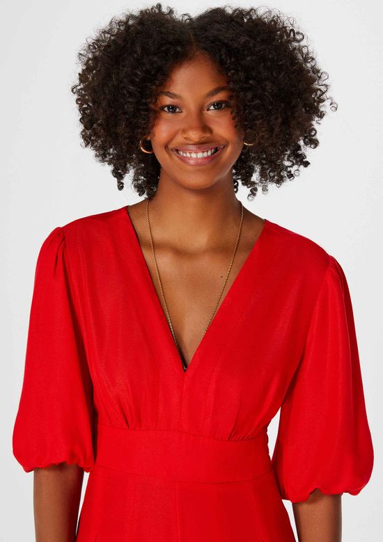 Foto do produto: Macacão Longo Feminino Em Crepe De Viscose - Vermelho