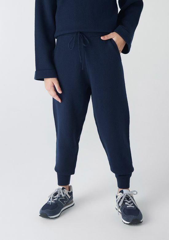 Foto do produto: Calça Infantil Menina Jogger Em Tricô - Azul