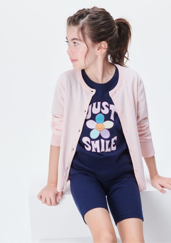 Foto do produto: Cardigan Infantil Menina Em Tricô - Rosa