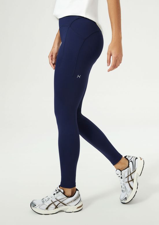 Foto do produto: Calça Legging Esportiva Feminina Com Costuras Contrastantes - Azul