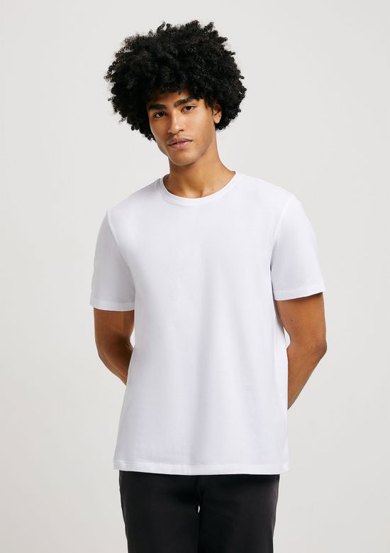 Foto do produto: Camiseta Básica Masculina Manga Curta Pima - Branco