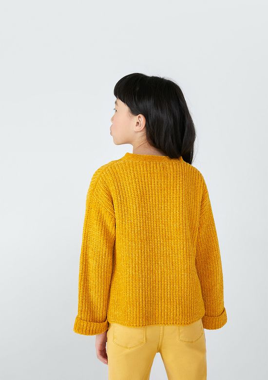 Foto do produto: Cardigan Infantil Menina Em Tricô - Amarelo