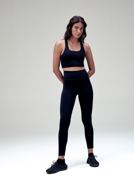 Foto do produto: Calça Legging Esportiva Feminina Com Fio Lycra - Preto