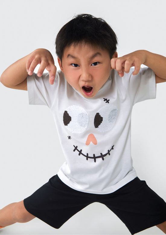 Foto do produto: Camiseta Infantil Unissex Com Apliques - Branco