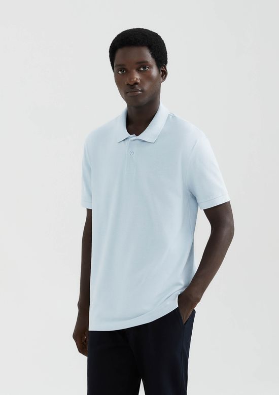 Foto do produto: Camisa Polo Básica Masculina Em Malha Piquet - Azul