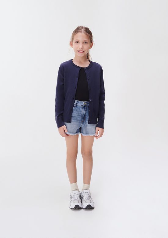 Foto do produto: Cardigan Infantil Menina Em Tricô - Azul