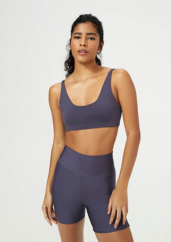 Foto do produto: Top Esportivo Decote Profundo Com Fio Lycra Adaptiv - Roxo