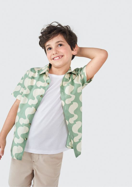 Foto do produto: Camisa Infantil Menino Comfort Estampada - Verde