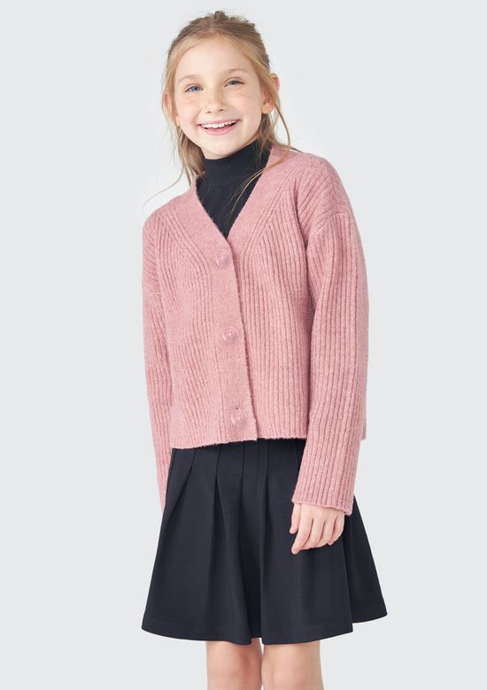 Foto do produto: Cardigan Infantil Menina Em Tricô - Rosa