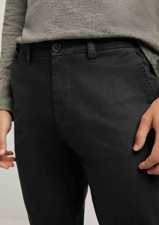 Foto do produto: Calça Básica Masculina Chino Slim Em Sarja Com Elastano - Cinza