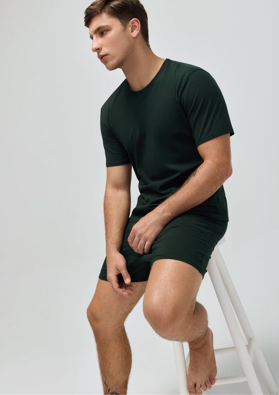 Foto do produto: Pijama Curto Masculino Comfort Em Algodão Pima - Verde