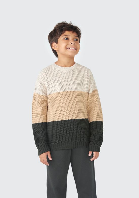 Foto do produto: Blusão Infantil Menino Em Tricô - Bege