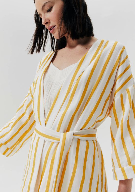 Foto do produto: Robe Estampado Manga 7/8 - Amarelo