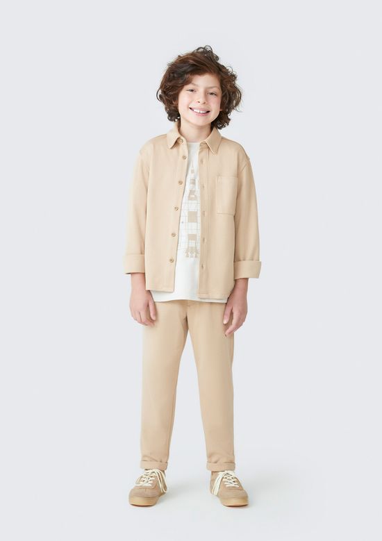 Foto do produto: Camisa Infantil Menino Em Piquet - Bege