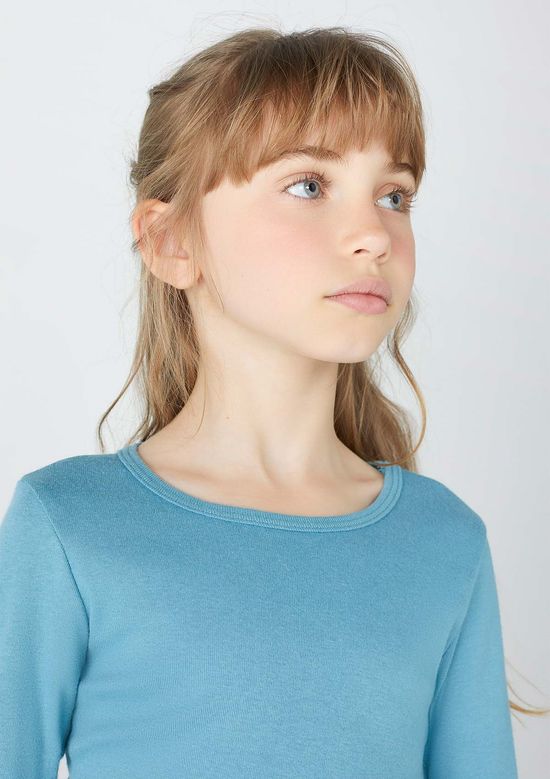 Foto do produto: Blusa Básica Infantil Menina Manga Longa   - Azul