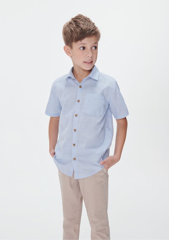 Foto do produto: Camisa Infantil Menino Manga Comfort - Azul