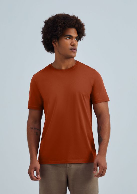 Foto do produto: Camiseta Básica Masculina Manga Curta Pima - Marrom