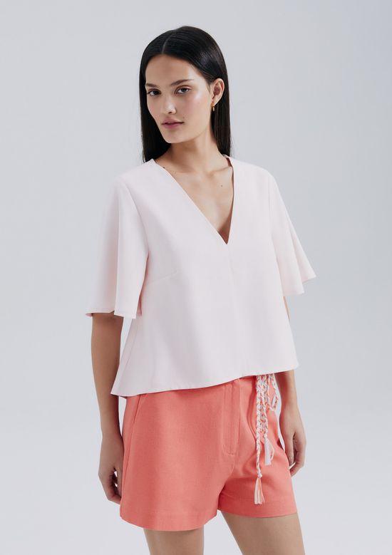 Foto do produto: Blusa Feminina Manga Sino Em Peach Touch - Off white