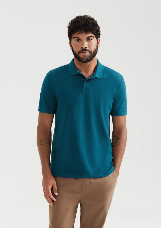 Foto do produto: Camisa Polo Básica Masculina Manga Curta Em Piquet - Verde