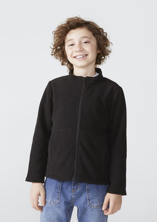 Foto do produto: Jaqueta Infantil Unissex Gola Alta Em Fleece  - Preto