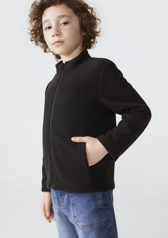 Foto do produto: Jaqueta Infantil Unissex Gola Alta Em Fleece  - Preto