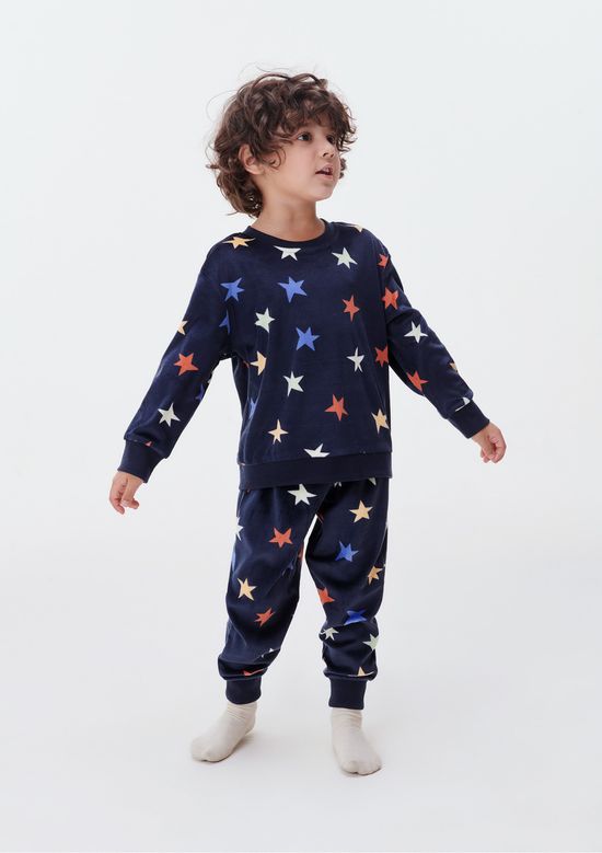 Foto do produto: Pijama Longo Infantil Menino Estampado - Azul