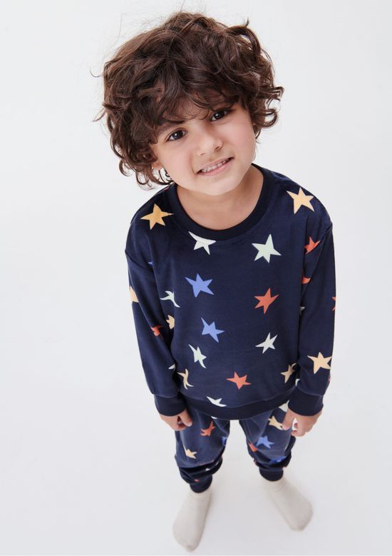 Foto do produto: Pijama Longo Infantil Menino Estampado - Azul