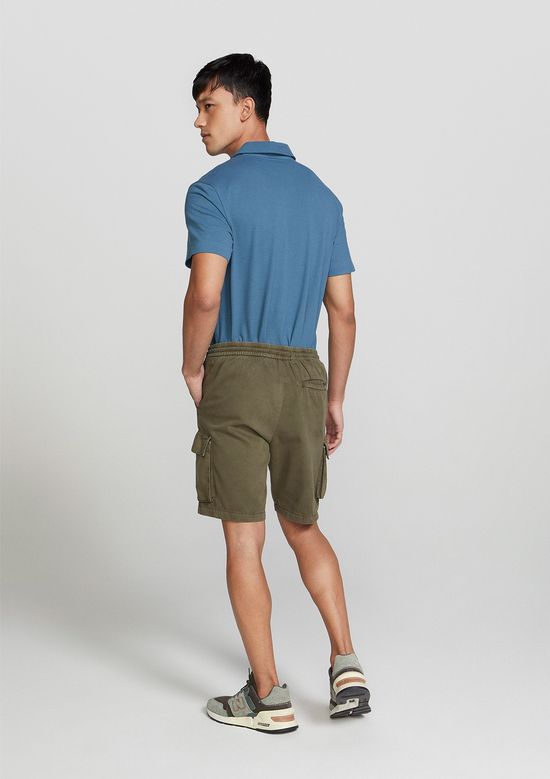 Foto do produto: Bermuda Em Sarja Masculina Cargo - Verde