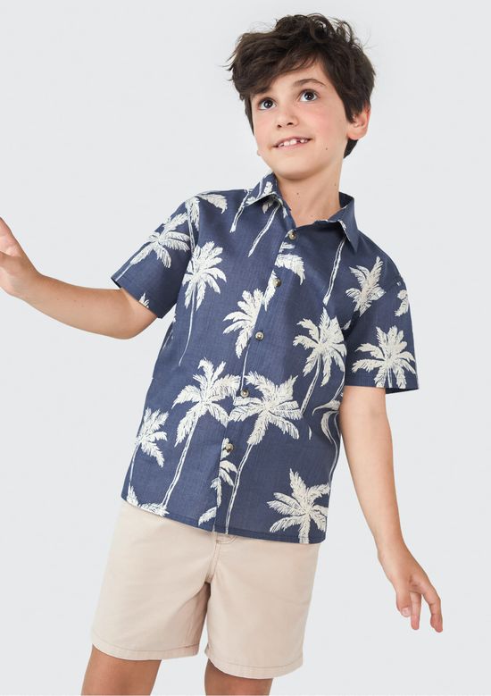 Foto do produto: Camisa Infantil Menino Comfort Estampada - Azul