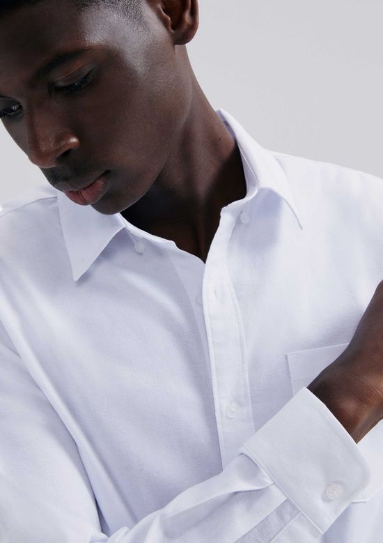 Foto do produto: Camisa Masculina Manga Longa Oxford - Branco