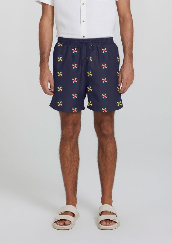 Foto do produto: Shorts Praia Masculino Regular Estampado - Azul