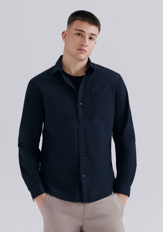 Foto do produto: Camisa Básica Masculina Manga Longa Slim - Preto