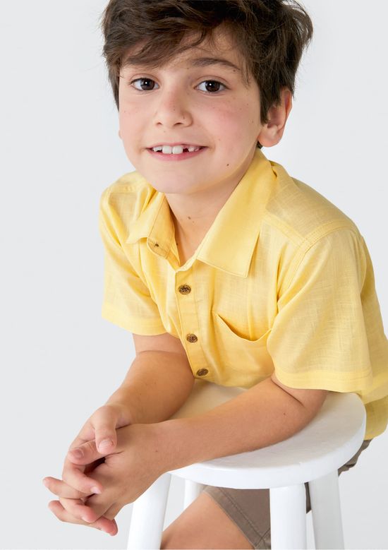 Foto do produto: Camisa Infantil Menino Manga Comfort - Amarelo