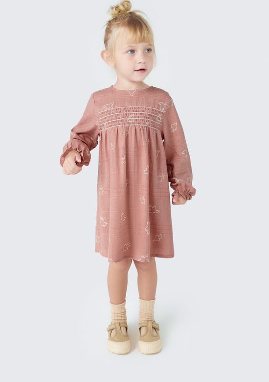 Foto do produto: Vestido Infantil Toddler Manga Longa - Rosa