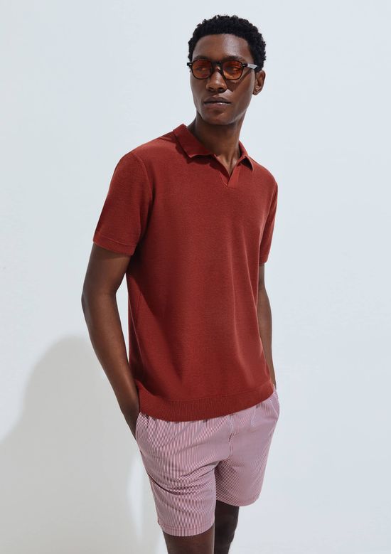 Foto do produto: Camisa Polo Masculina Gola V Em Tricô - Vermelho