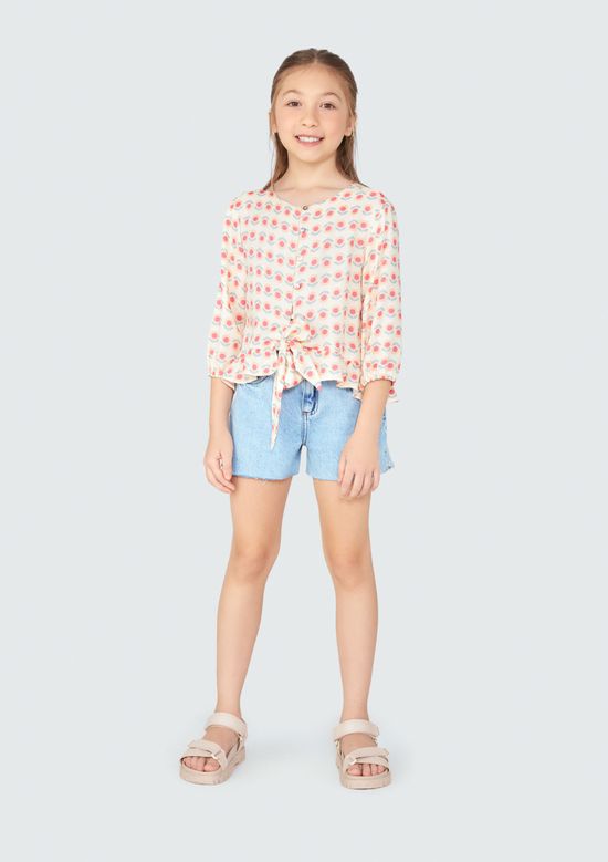 Foto do produto: Blusa Infantil Menina Manga Longa Com Amarração - Rosa