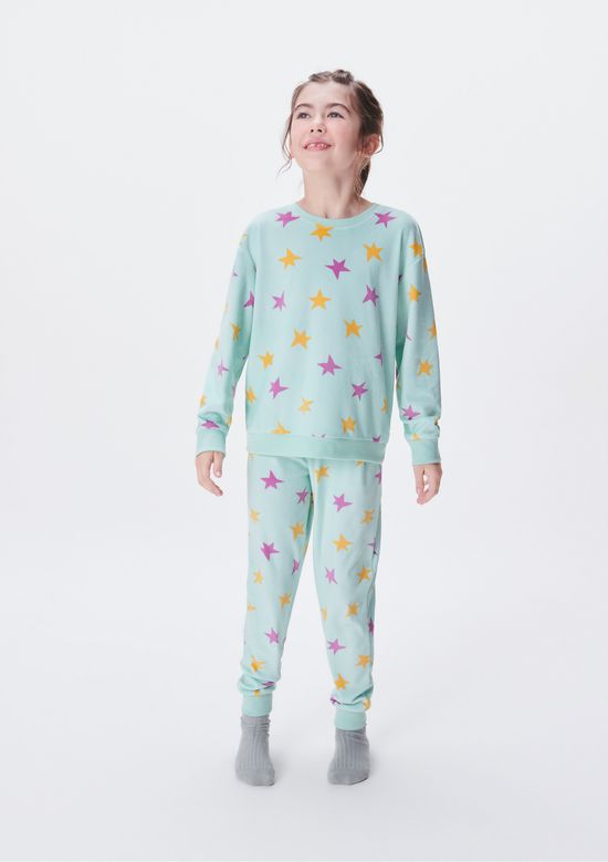 Foto do produto: Pijama Longo Infantil Menina Em Plush - Verde