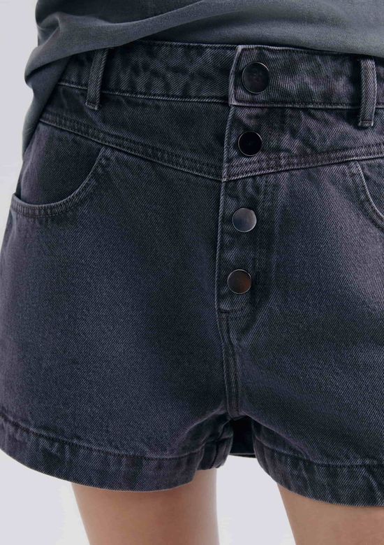 Foto do produto: Shorts De Sarja Feminino Estonado - Preto