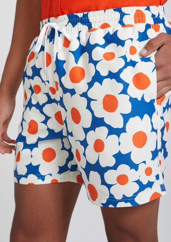 Foto do produto: Shorts Praia Masculino Regular Estampado - Azul