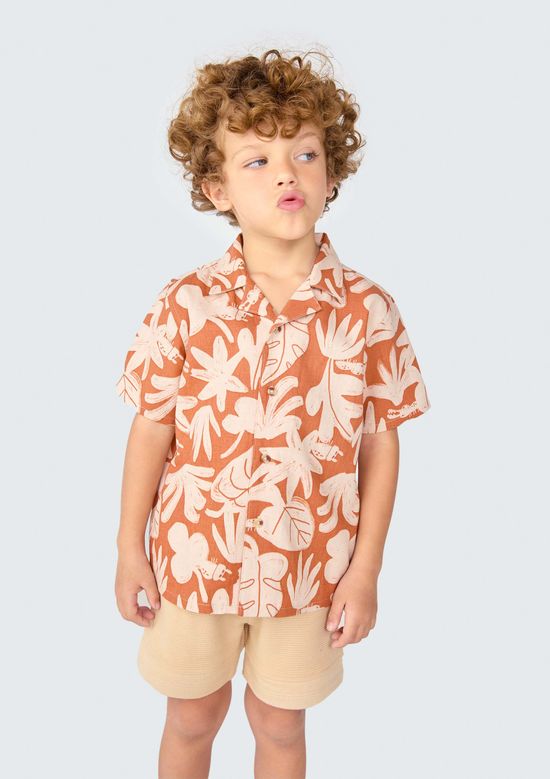 Foto do produto: Camisa Infantil Menino Toddler Estampada - Laranja