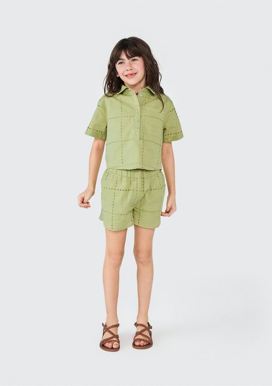 Foto do produto: Blusa Cropped Infantil Menina Em Laise - Verde