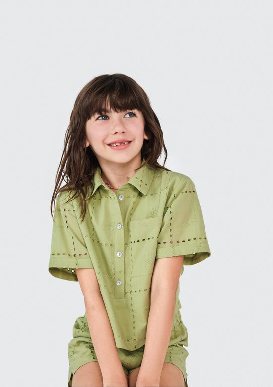 Foto do produto: Blusa Cropped Infantil Menina Em Laise - Verde