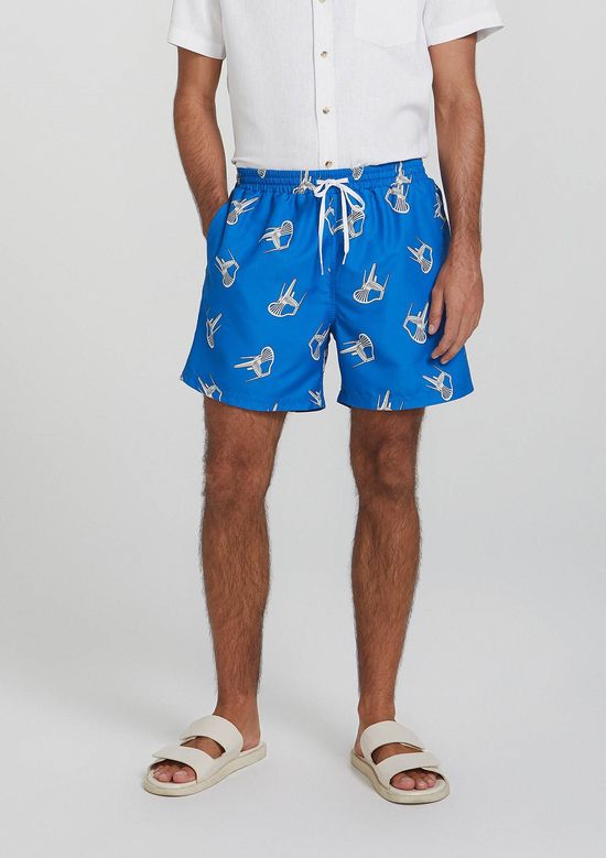 Foto do produto: Shorts Praia Masculino Regular Estampado - Azul