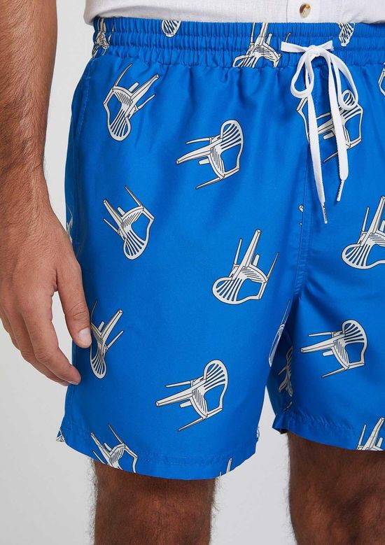 Foto do produto: Shorts Praia Masculino Regular Estampado - Azul