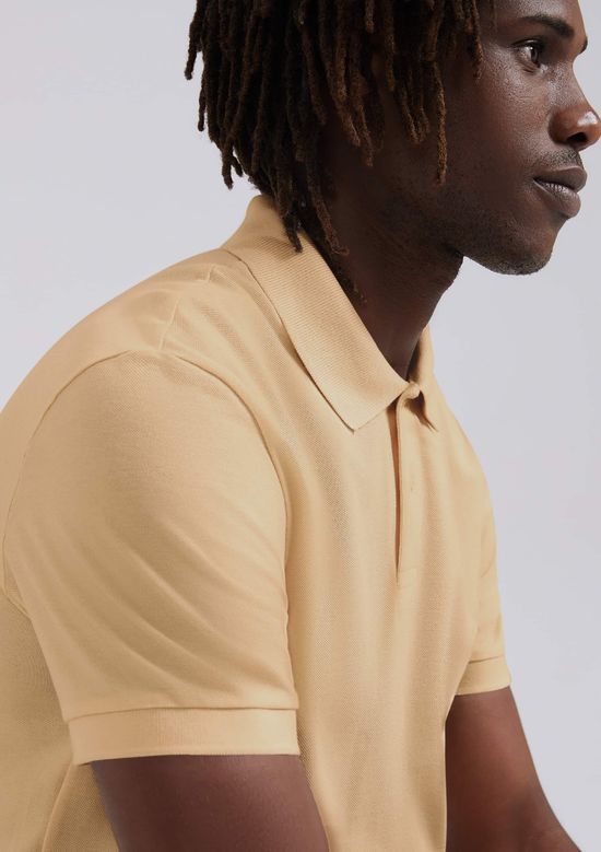 Foto do produto: Camisa Polo Básica Masculina Manga Curta Em Piquet - Amarelo