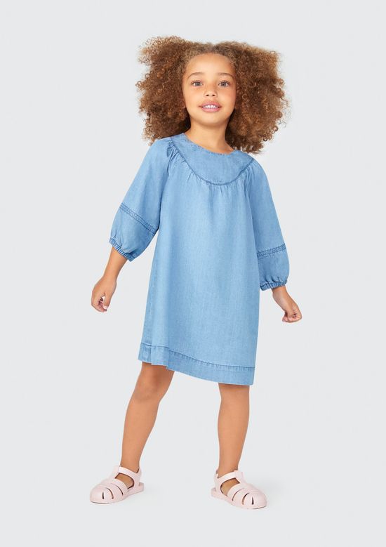 Foto do produto: Vestido Jeans Infantil Toddler Manga 7/8 - Azul