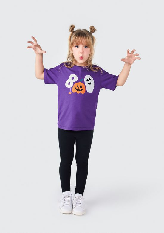 Foto do produto: Camiseta Infantil Unissex Com Apliques - Roxo